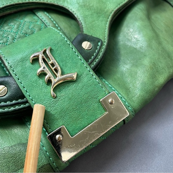 L.A.M.B. Gwen Stefani Clutch Y2K Foldable Leather Bag Stains Read Description - Picture 6 of 16